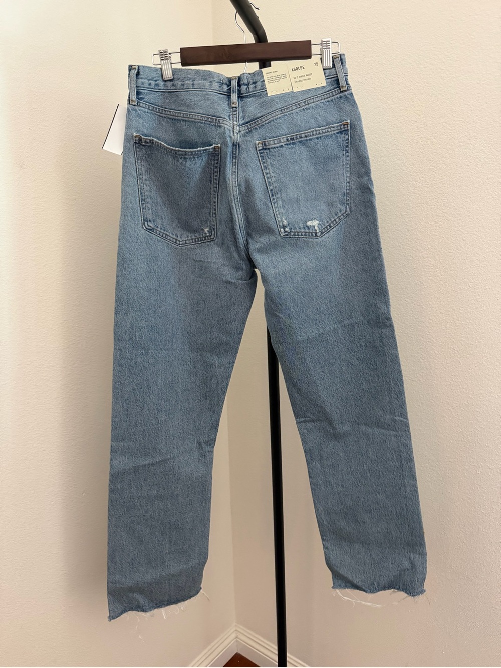 AGOLDE Straight Leg High-Rise Jeans - Light Blue Denim 90’s pinch - Picture 8 of 9
